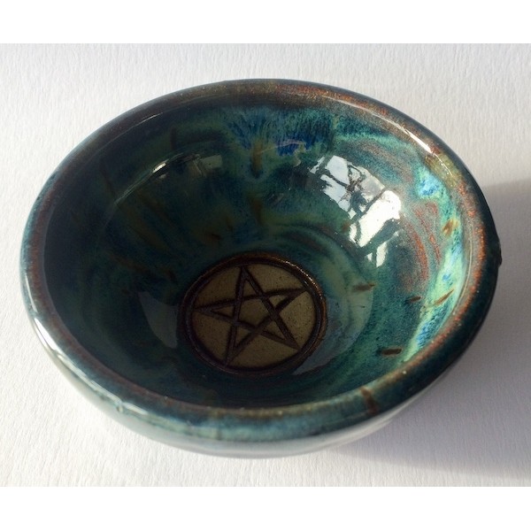 Offering Bowl Green with pentacle Wyn Abbot